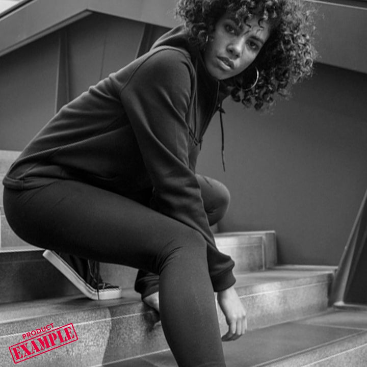 OwnDesigner Tanz mal drüber nach Hoodie Damen mit Aufdruck Zip Pullover Female (408-465-XL-Schwarz)