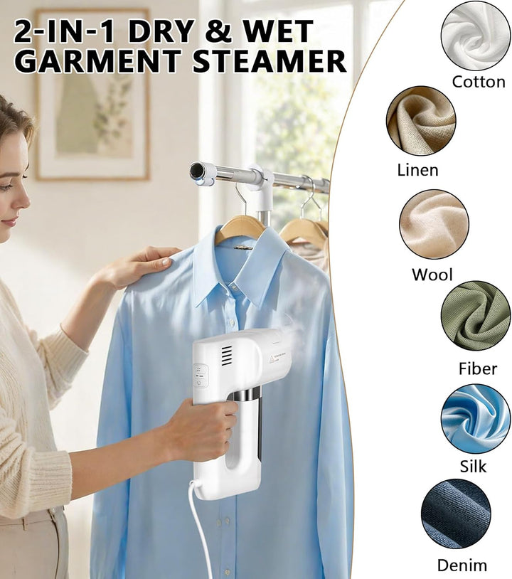 Vakuum Steamer Dampfglätter, 3200pa Saugleistung Reisedampfglätter, Tragbarer Dampfbügeleisen, 2-in-