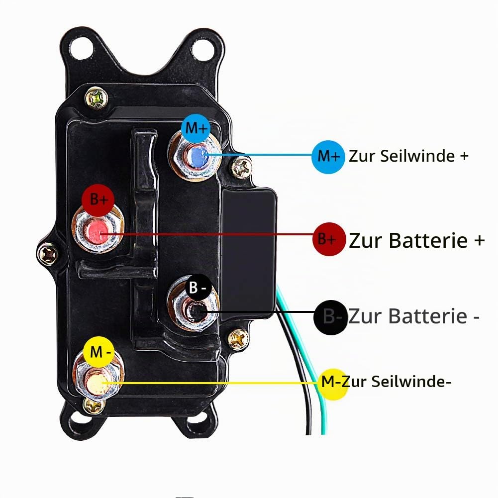 LIEBMAYA 12V 250A Seilwind Relais Magnetschalter Schwerlast-Relais für 2000lbs-5000lbs ATV, UTV, SUV