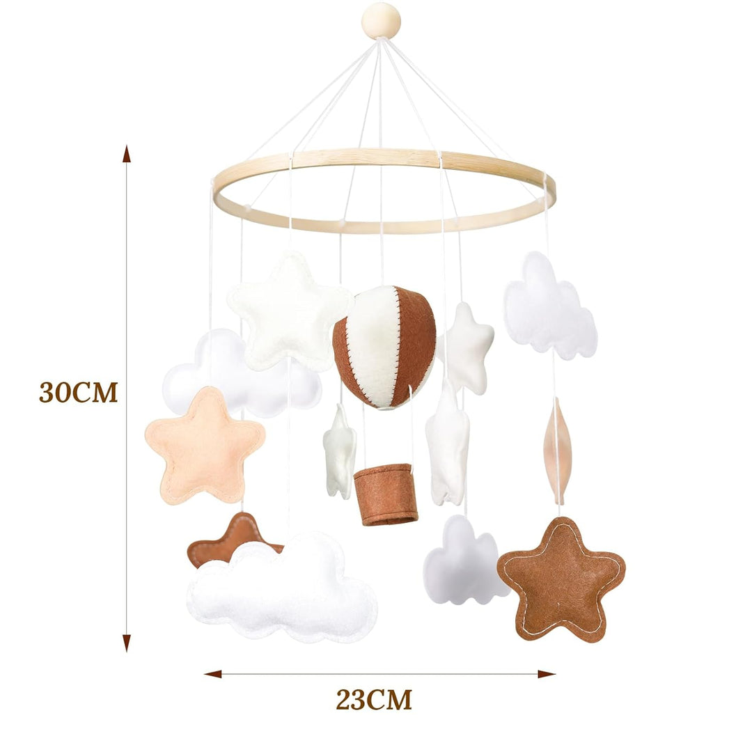 Heissluftballon Mobiles Baby Windspiel Babybett, Stern Filz Baby Mobile Krippe Halterung Baby Wickel