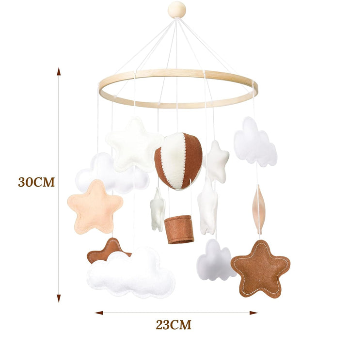 Heissluftballon Mobiles Baby Windspiel Babybett, Stern Filz Baby Mobile Krippe Halterung Baby Wickel