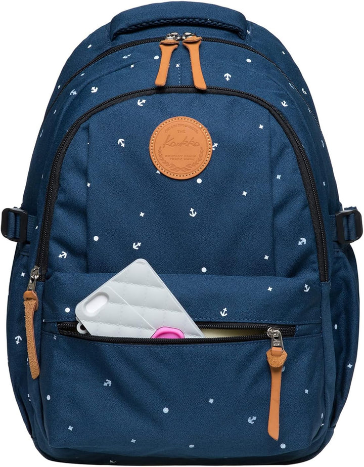 KAUKKO Schöner und durchdachter Rucksack mit 15 Zoll Laptopfach für Schule, Universität, 22 Liter Bl