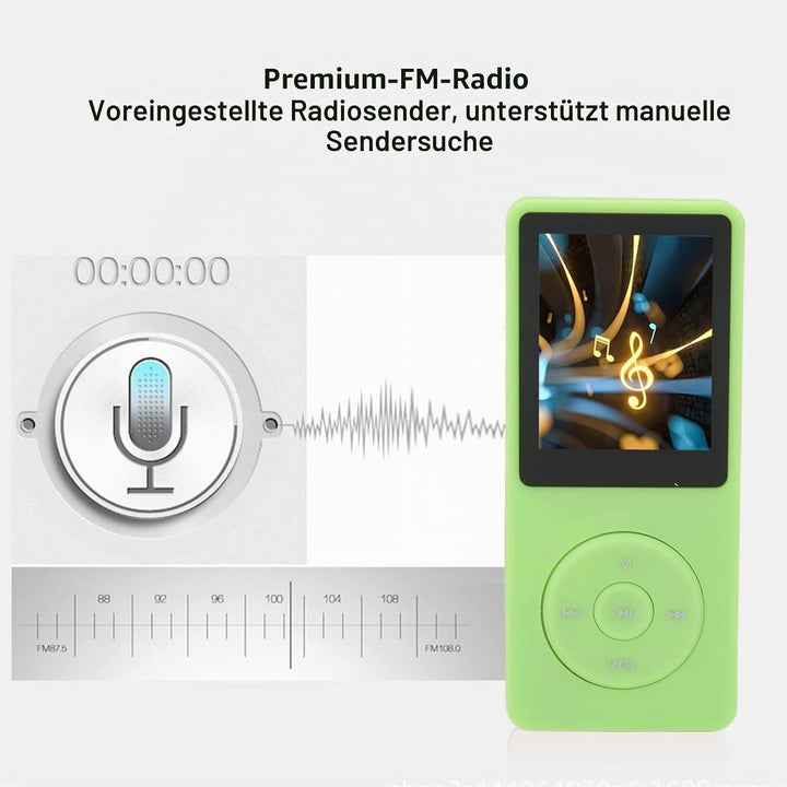 ASHATA 8 GB MP3 MP4-Player, 1,8-Zoll-Bildschirm, 8 GB Speicher, 64 GB erweiterbar, 30 Stunden Wieder