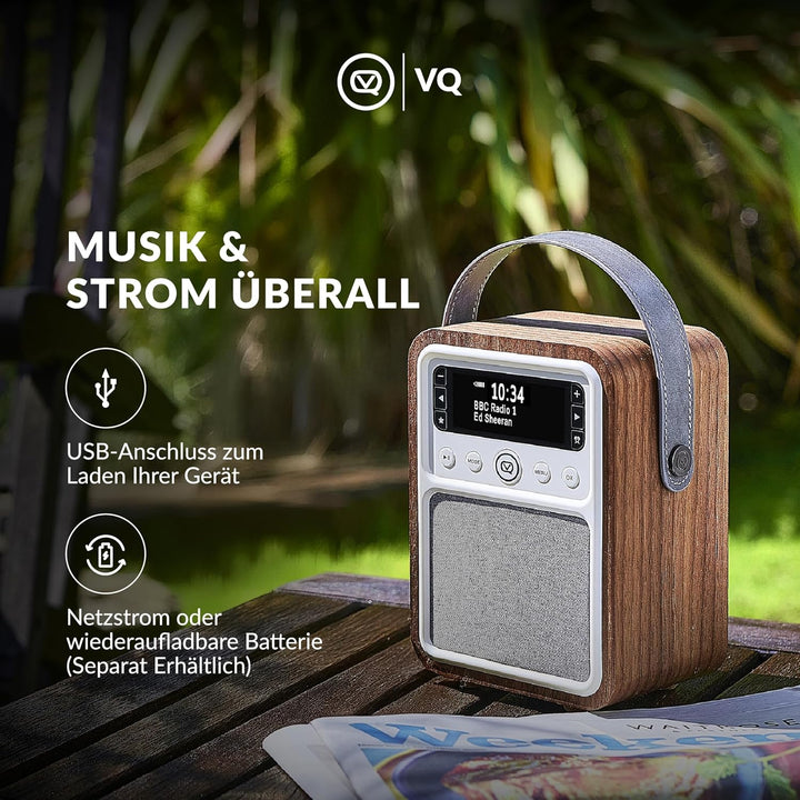 VQ VQ-MONTY-WT Monty Radio w/Bluetooth Wahlnuss