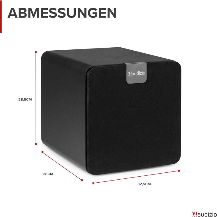 Audizio SW80D Subwoofer Aktiv - 160 Watt - 8 Zoll, Leistungsstarker Aktiv Subwoofer Heimkino - Für K