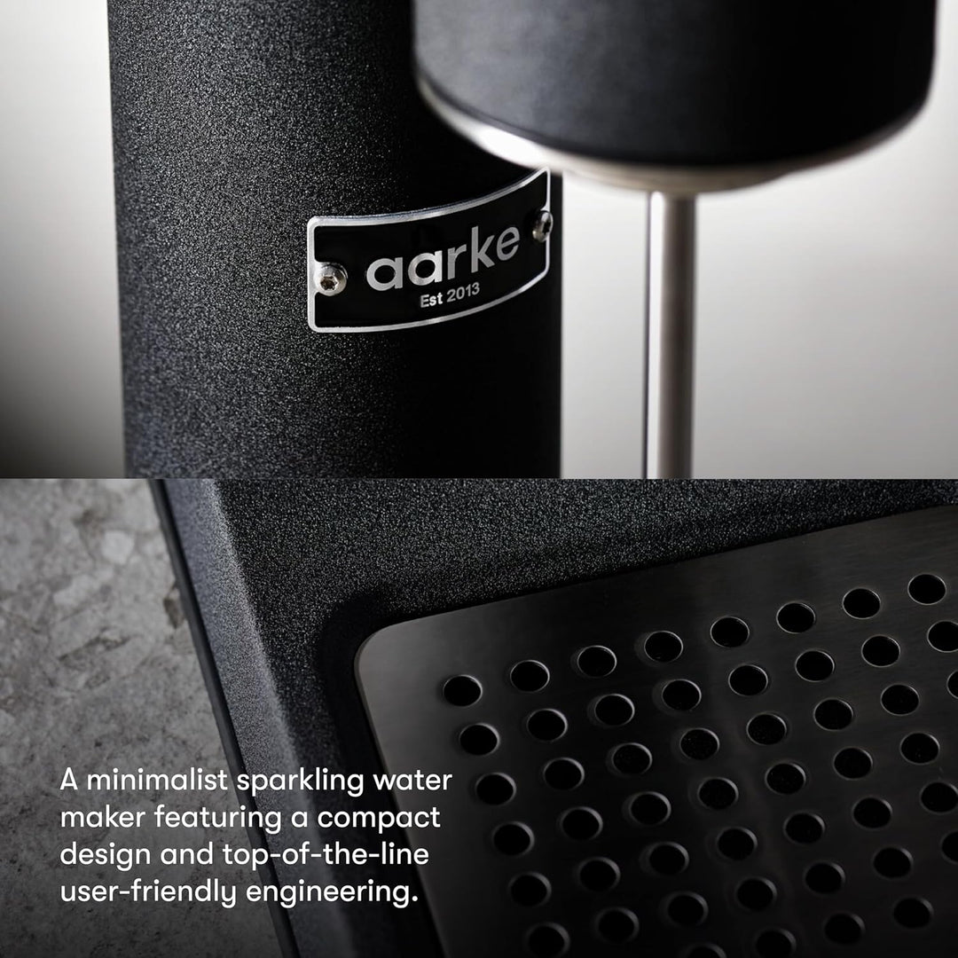 Aarke Carbonator 3, Premium Wassersprudler aus Edelstahl mit Aarke Flasche & 2er-Pack PET-Flaschen f