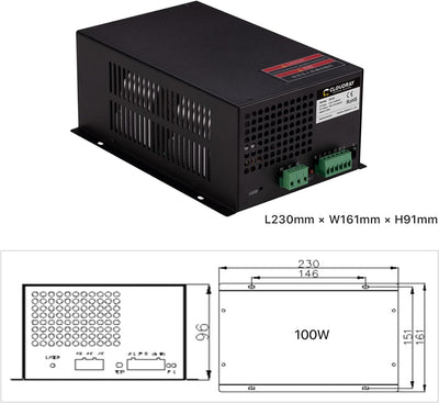 Cloudray CO2 Laser Power Supply CO2 Laser Netzteil CO2 laser 100w für CO2 Laserröhre CO2-Laserröhre