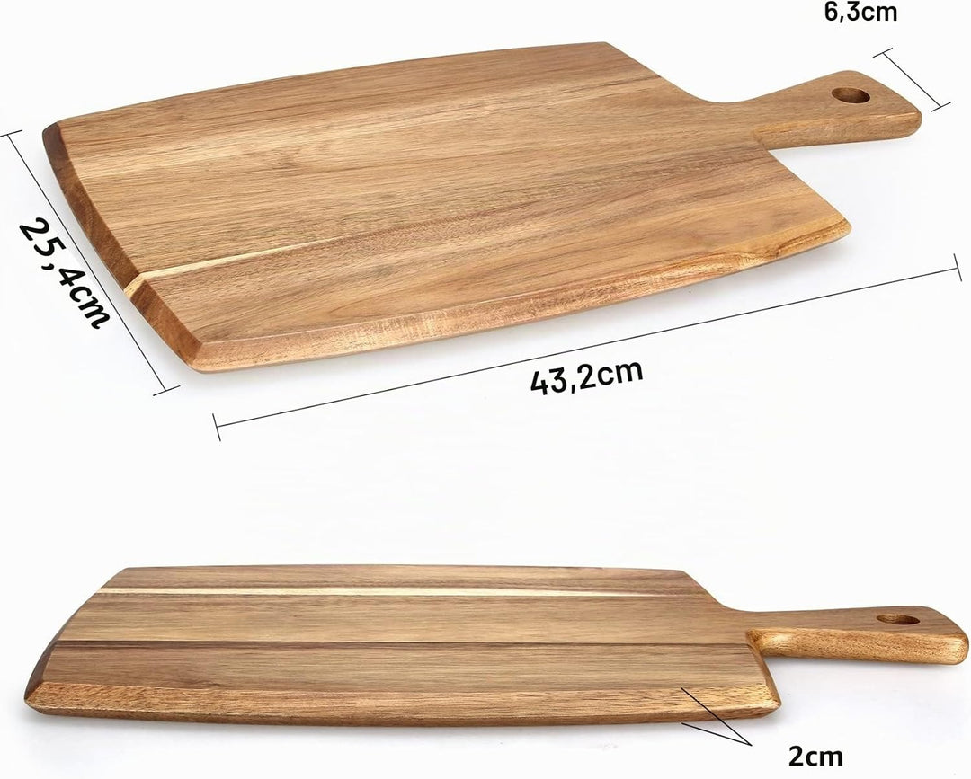 Schneidebrett aus Akazienholz Holzbrett Cheese Charcuterie Boards 43 x 25 cm Küche Schneidbrett Holz