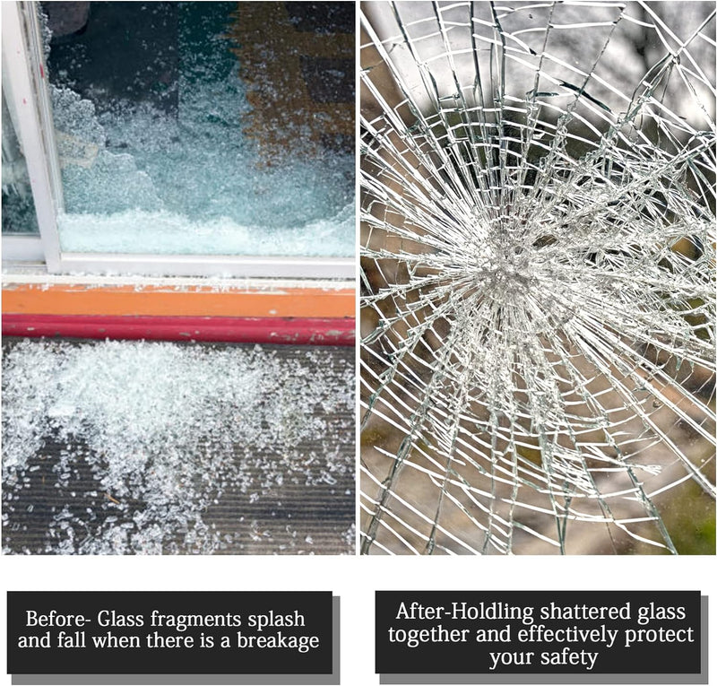 Shackcom Fensterfolie Selbsthaftend Fenster Splitterschutz Folie Sicherheitsfolie Glasschutzfolie Sp