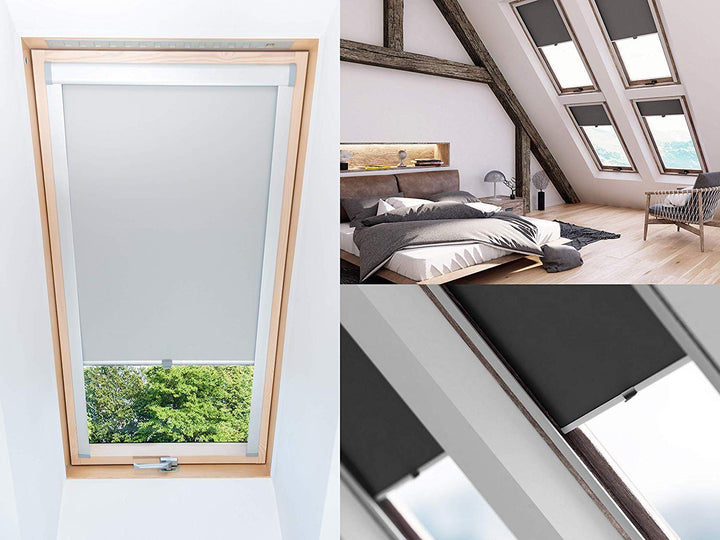 KSHANDEL24 Dachfensterrollo Thermo verdunkelnd für Velux Fakro Fenster Dachrollo - 15 Grössen - 6 Fa