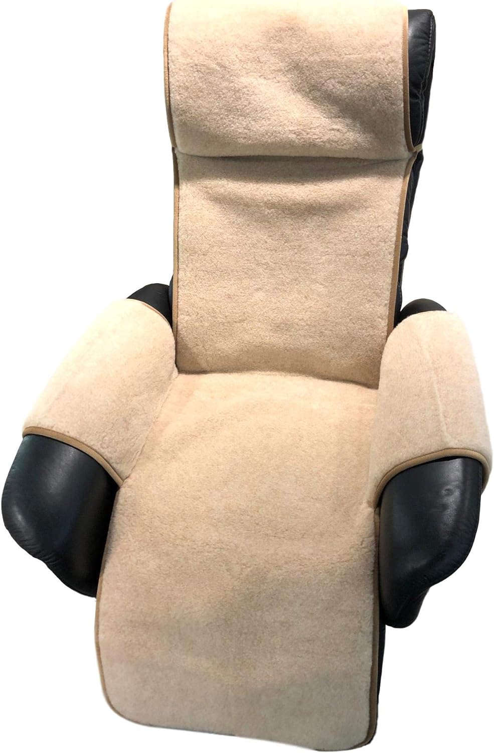 Alpenwolle Sesselschoner Relaxsessel Alpaca mit Taschen und Befestigung Überwurf Sitzauflage 100% Wo