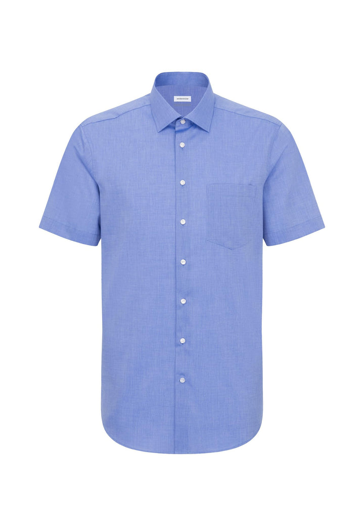 Seidensticker Herren Men Regular Shortsleeve Businesshemd 38 Mittelblau(003001), 38 Mittelblau(00300