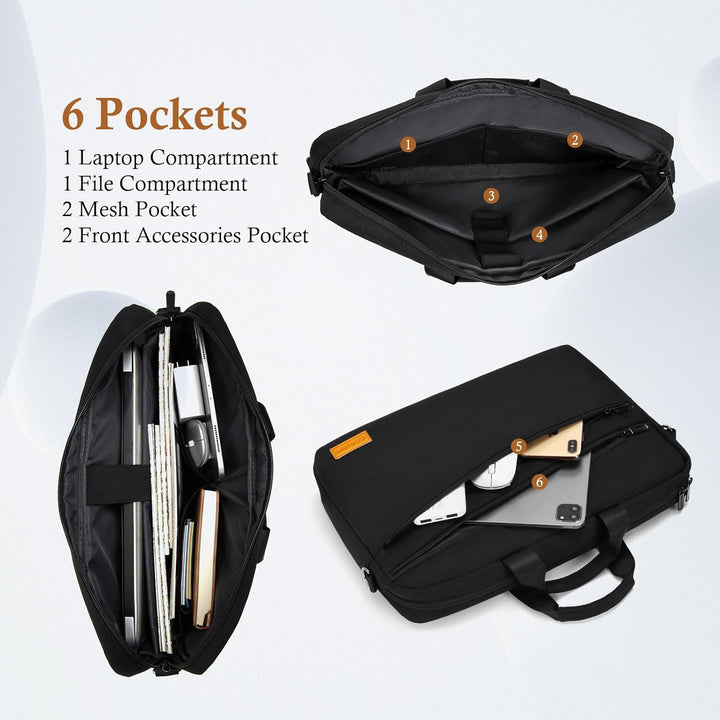 bagasin Laptoptasche Laptop Aktentasche Passt bis zu 17 17,3 Zoll Laptop Erweiterbare Wasserdichte S