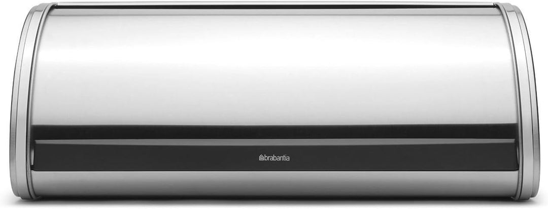 Brabantia Rollbrotkasten (matter Stahl), grosser Brotkasten mit flacher Oberseite, passend für 2 Bro