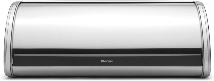 Brabantia Rollbrotkasten (matter Stahl), grosser Brotkasten mit flacher Oberseite, passend für 2 Bro