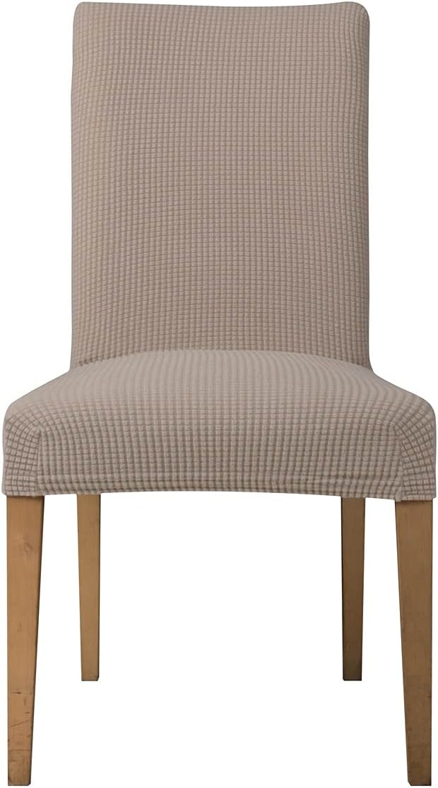 EBETA E Stuhlhussen 6 Stück, Elastische Stuhlbezug, Stretchhusse Stuhlüberzug Jacquard Hussen für Ho