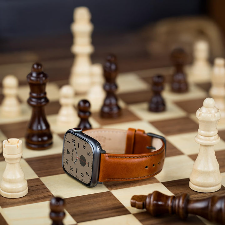 Archer Watch Straps - Uhrenarmbänder aus Hochwertigem Genarbtem Leder für Apple Watch Cognac 44/45/4