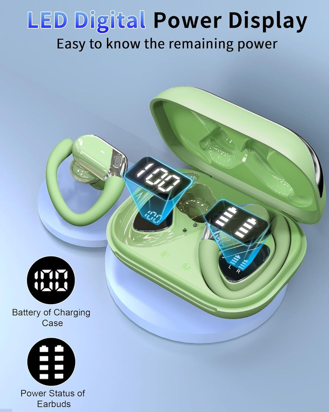 Rolosar 2026 Bluetooth Kopfhörer, Kopfhörer Kabellos Bluetooth 5.4 Sport In Ear Kopfhörer mit 4 ENC