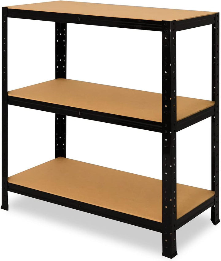 shelfplaza® 90x100x45cm Black Schwerlastregal schwarz/Metallregal schwarz 3 Böden à 175kg Tragkraft/
