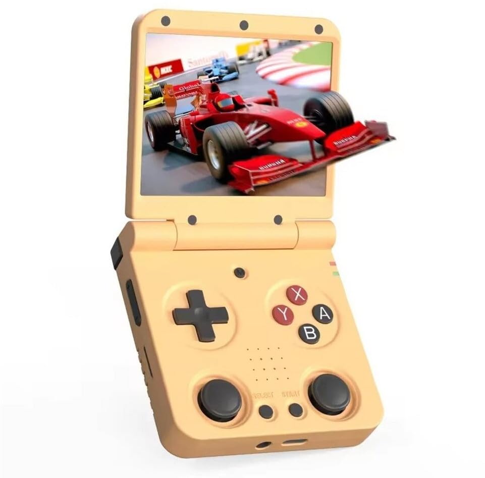 Arikon MIYOO FLIP V2 Tragbare Klappbare Handheld-Spielekonsole, 64GB, 3,5 Zoll IPS Display, WLAN, PS