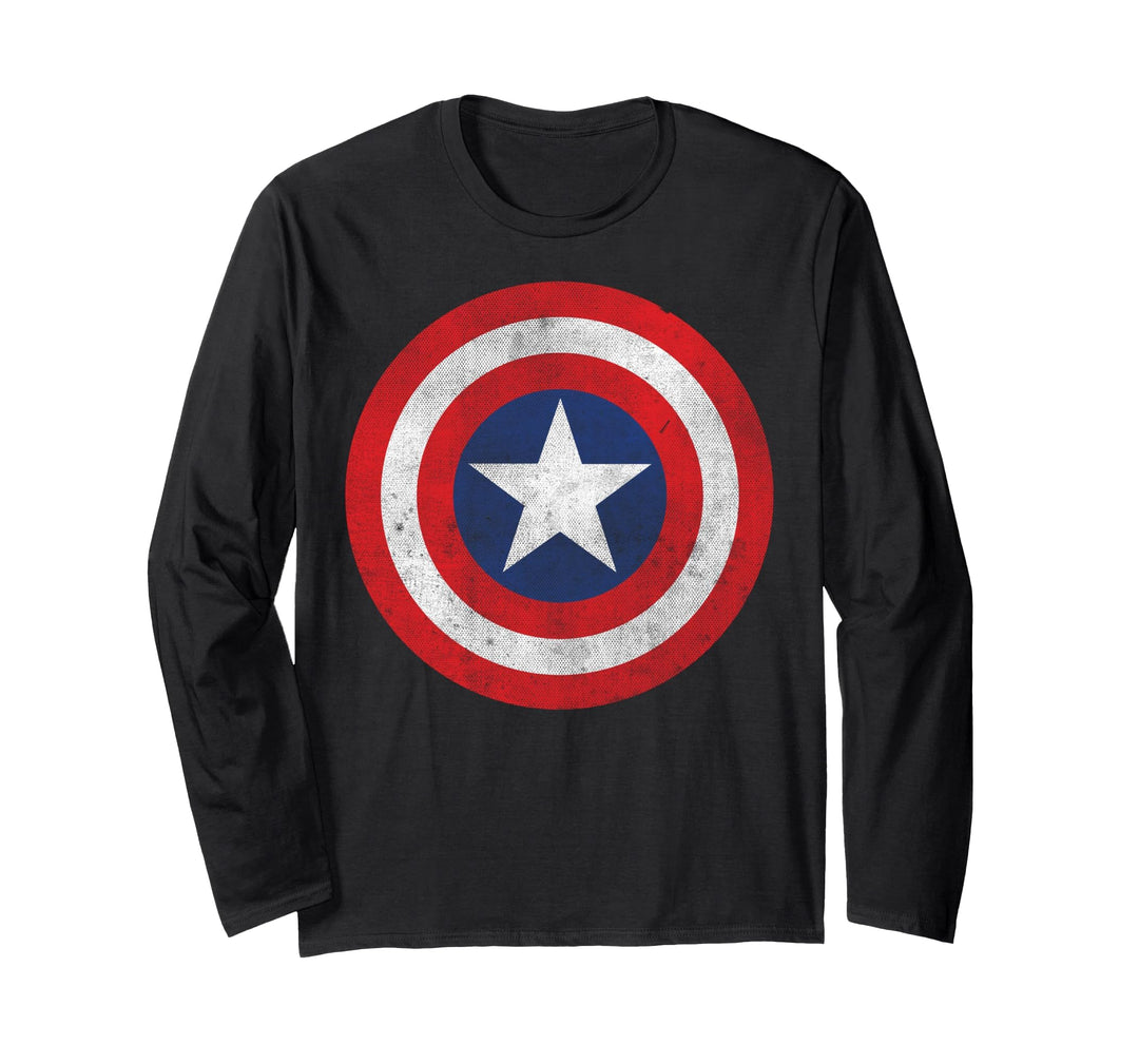 Marvel Captain America Classic Shield Graphic Langarmshirt