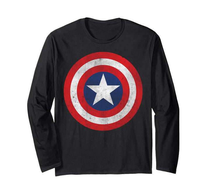 Marvel Captain America Classic Shield Graphic Langarmshirt