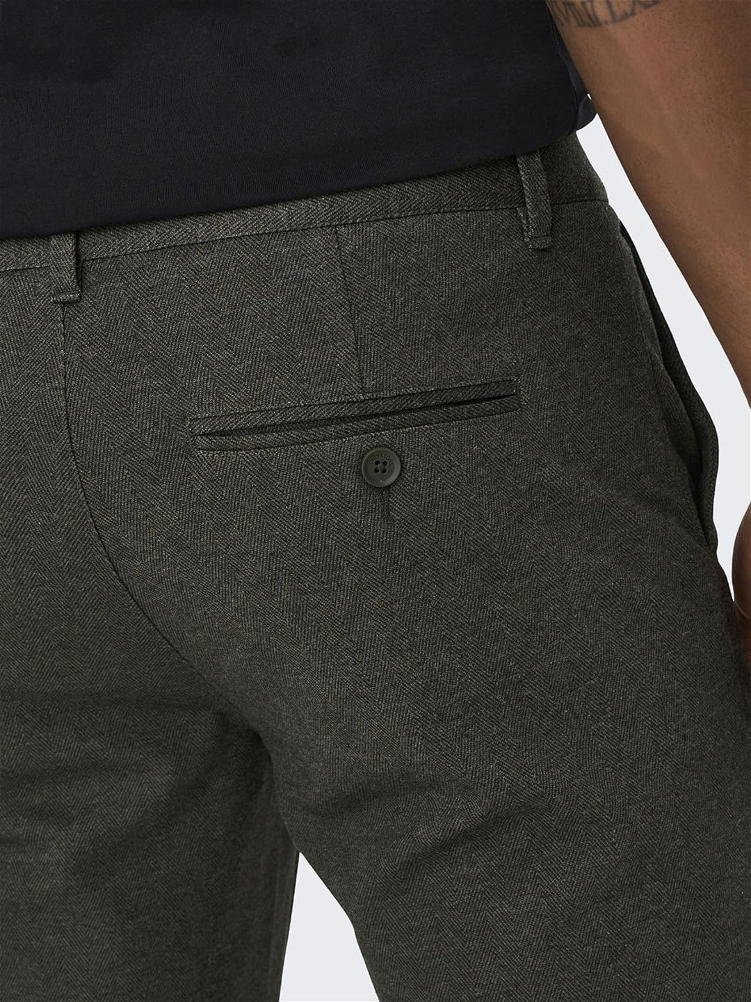 ONLY & SONS Herren Chino Hose ONSMARK 2911 - Slim Fit - Schwarz W28-W38 Stretch 30W / 34L Olive Nigh