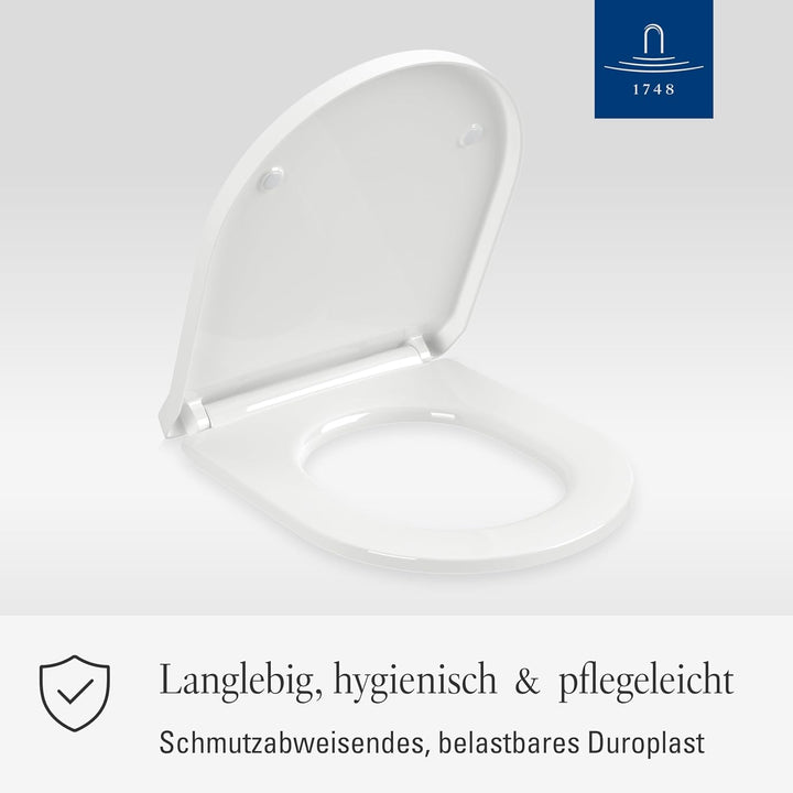 Villeroy & Boch WC-Sitz Architectura SlimSeat - Toilettendeckel Weiss aus Duroplast - Toilettensitz
