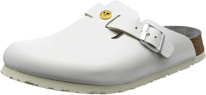 Birkenstock Herren Boston EsdBoston Antistatik/Naturleder, blau, Grösse 42, Normale Sohle 36 EU Weis