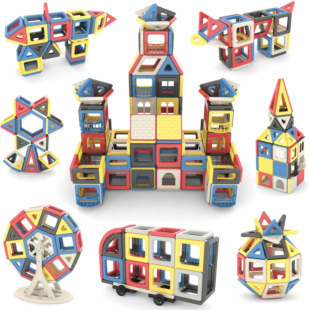 AOMIKS Magnetische Bausteine 173 Stück 3D Mini Magnetische Stapelblöcke Kinder Lernen Mint-Spielzeug