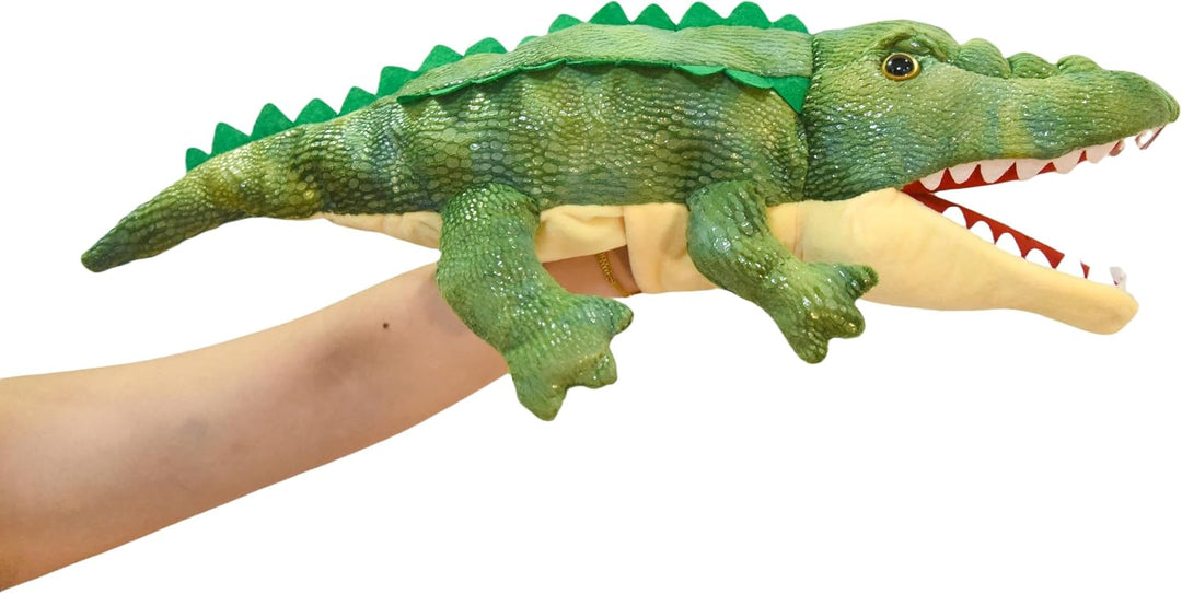 lilizzhoumax Krokodil Handpuppe Kuscheltier – Plüsch-Kasperlepuppe mit beweglichem Maul, Lustiges St