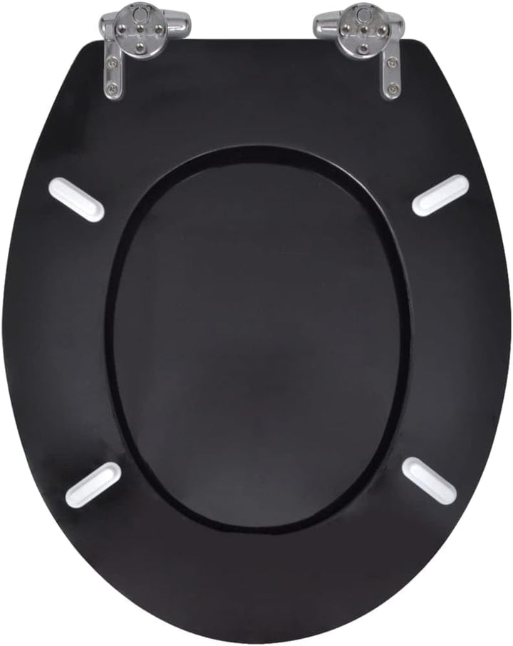 HOMIUSE Toilettensitze 2 Stk. mit Absenkautomatik MDF Schwarz Toilettendeckel Wc Sitz mit Absenkauto