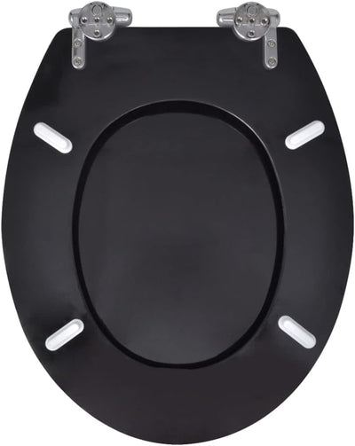 HOMIUSE Toilettensitze 2 Stk. mit Absenkautomatik MDF Schwarz Toilettendeckel Wc Sitz mit Absenkauto
