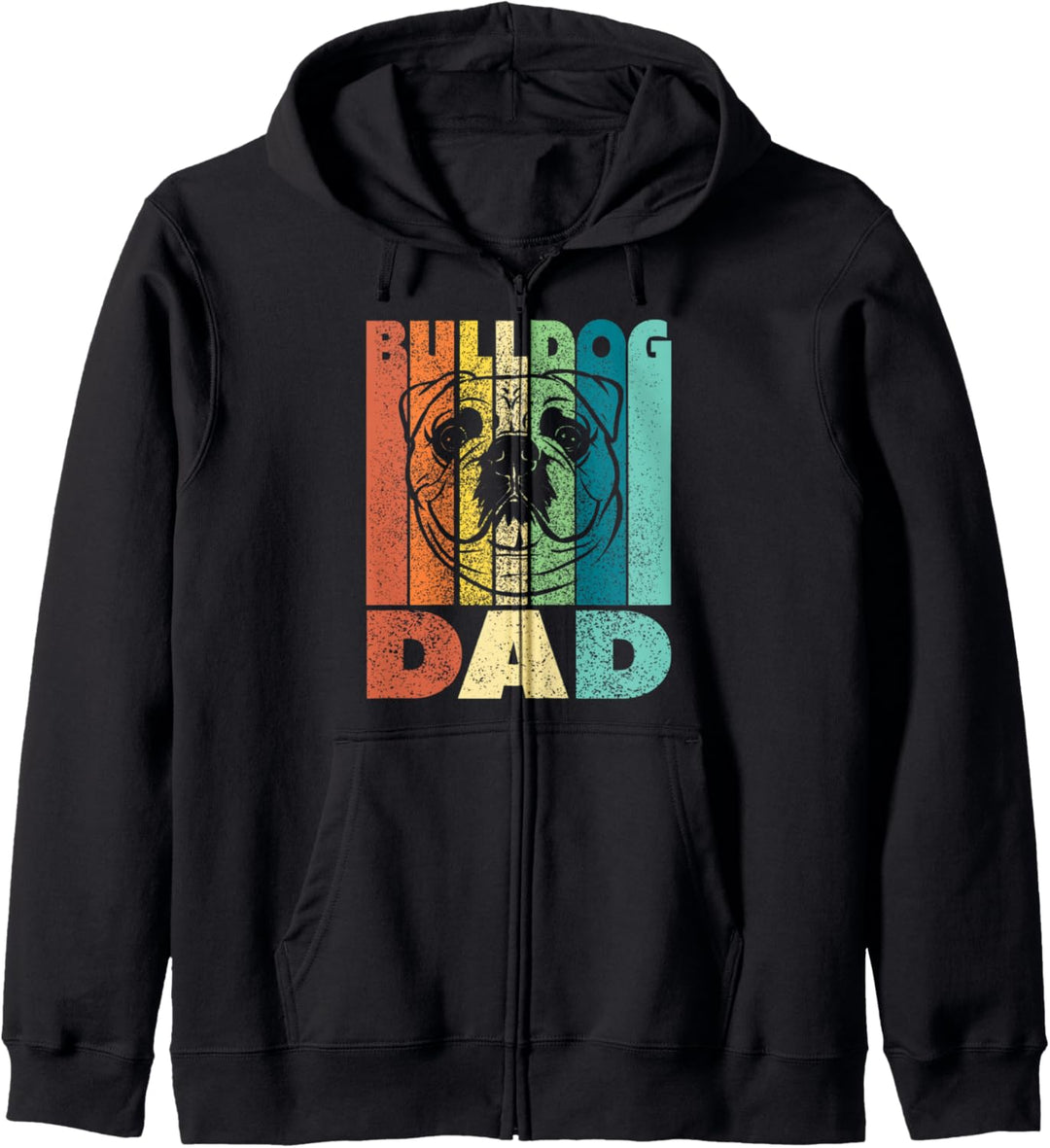 Englische Bulldogge Papa Sonnenuntergang Vintage Hund Englische Bulldogge Papa Kapuzenjacke