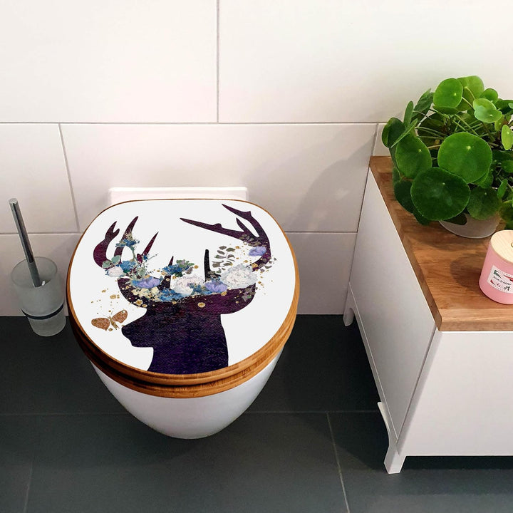 banjado Design WC Sitz Bambus Absenkautomatik 45,8x37,5cm - Toilettendeckel mit Absenkautomatik Holz