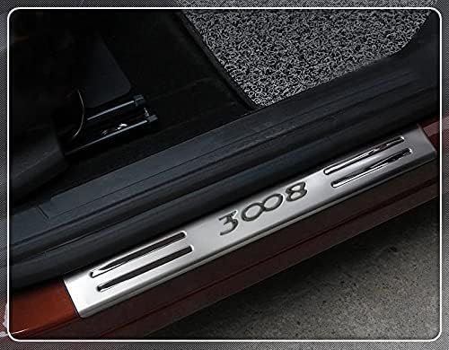 [Verbessert] 4 Stück Auto Aussentürschwellerschutz Trittplatten für 3008 2017 2018 2019 2020 2021, E
