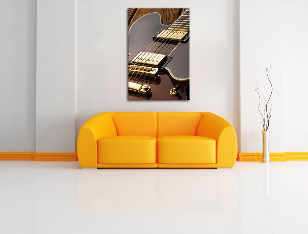Pixxprint E-Gitarre, Format: 100x70 auf Leinwand, XXL riesige Bilder fertig gerahmt mit Keilrahmen,
