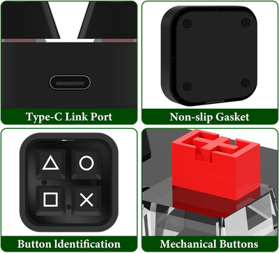 GEEKRIA Personalisierte mechanische Tastatur, 4 Tasten, programmierbare Multifunktions-mechanische G