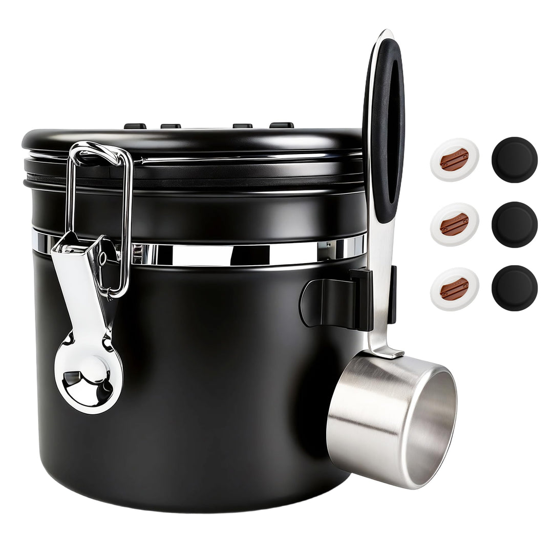 ShanSon Kaffeedose Luftdichtes Kaffee-Container Edelstahl-Kaffee-Lagerbehälter mit Messlöffel Kaffee