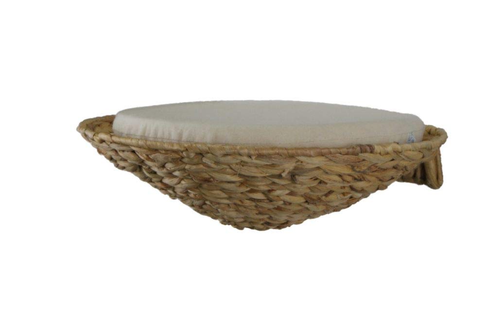 Katzen-Wandliege Gwenn mit weichem Kissen Wasserhyazinthe Ø 36cm x 10cm