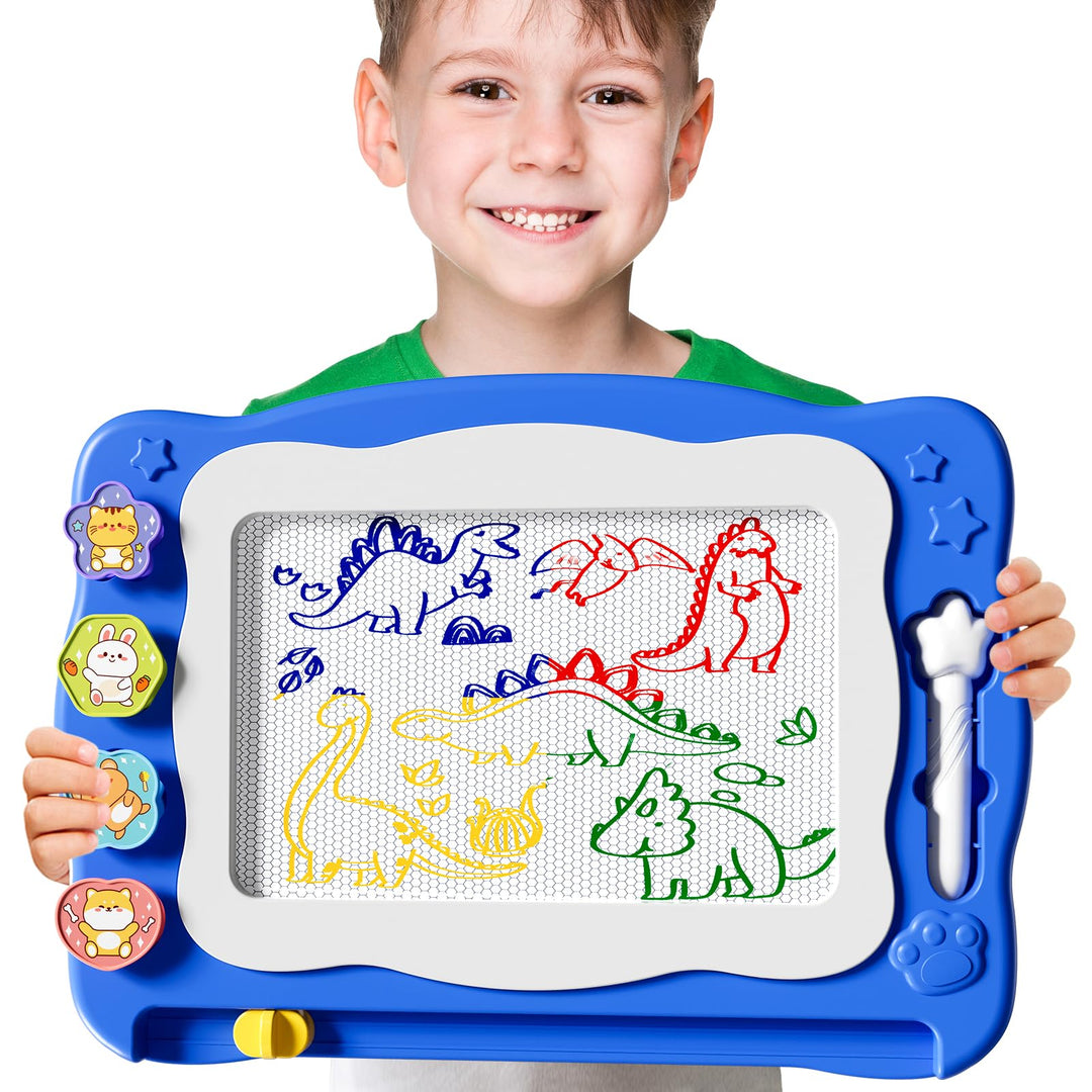 Grosse Magnetisches Zeichenbrett Spielzeug für Kinder Alter 3-7 Jahre, löschbare Doodle Brett mit 4