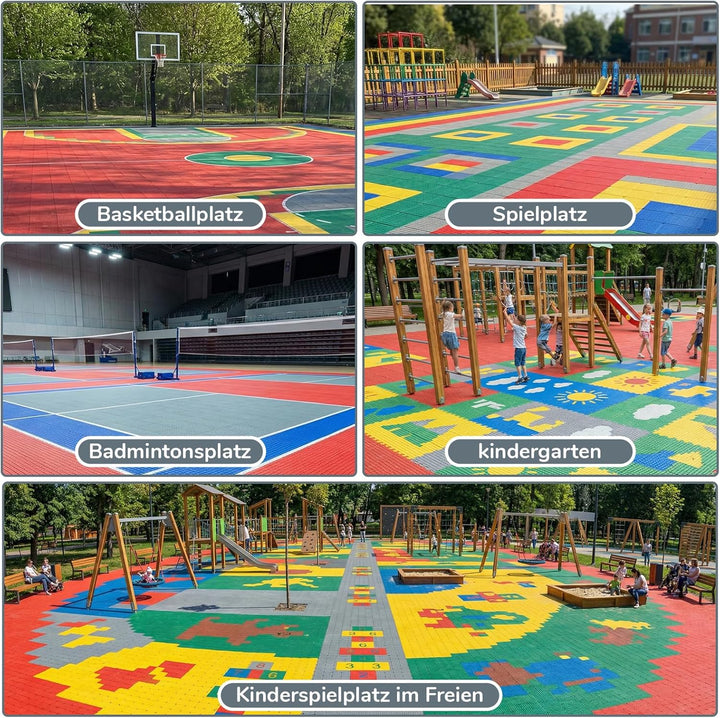 jxgzyy 24 STK Bodenschutzmatte Puzzlematte Set Sportmatte Gymnastikmatte Fitnessmatte Gummimatte Fal