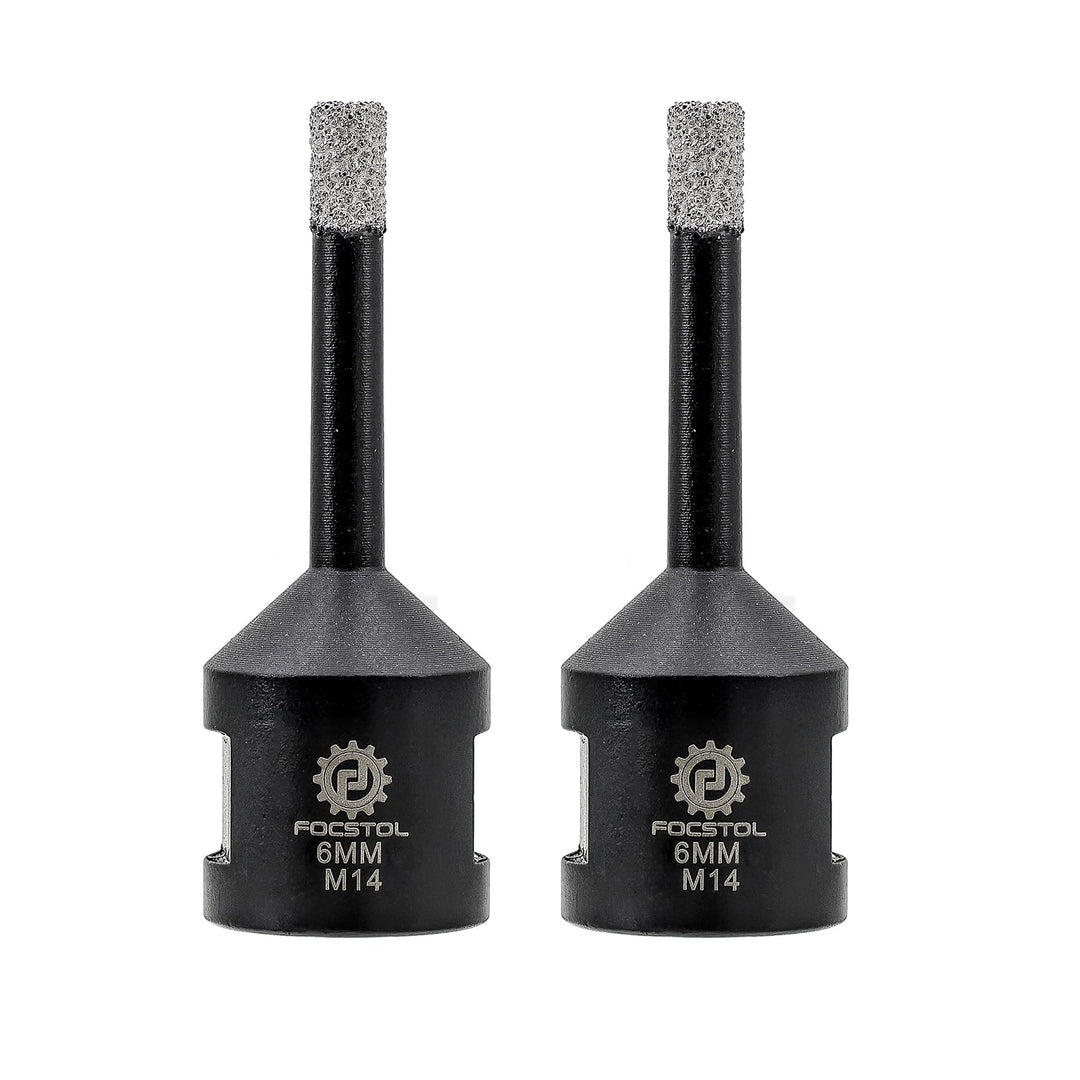 FOCSTOL Diamant Fliesenbohrer 2 Stück 6mm Vakuumgelötete Diamant Lochsäge für Porzellan Keramik Flie