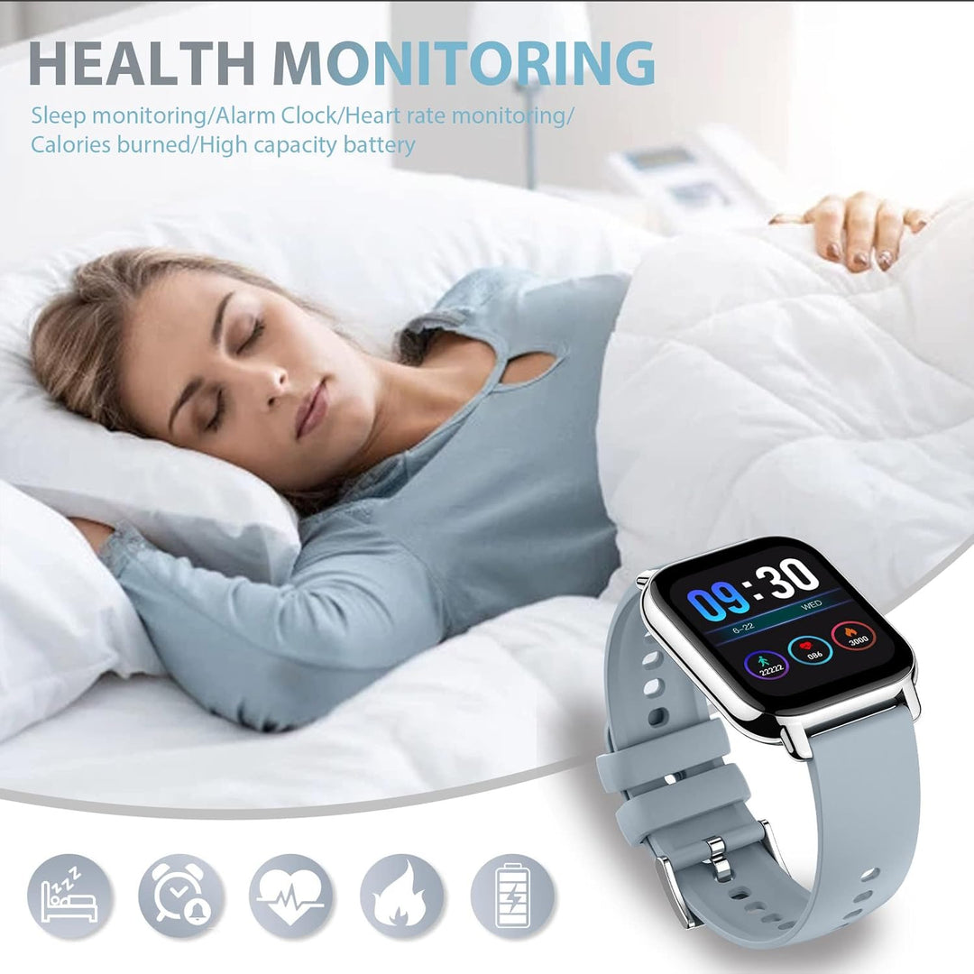 SUPBRO Smartwatch 1.85" Armbanduhr mit personalisiertem Bildschirm Bluetooth Anruf Musiksteuerung, H