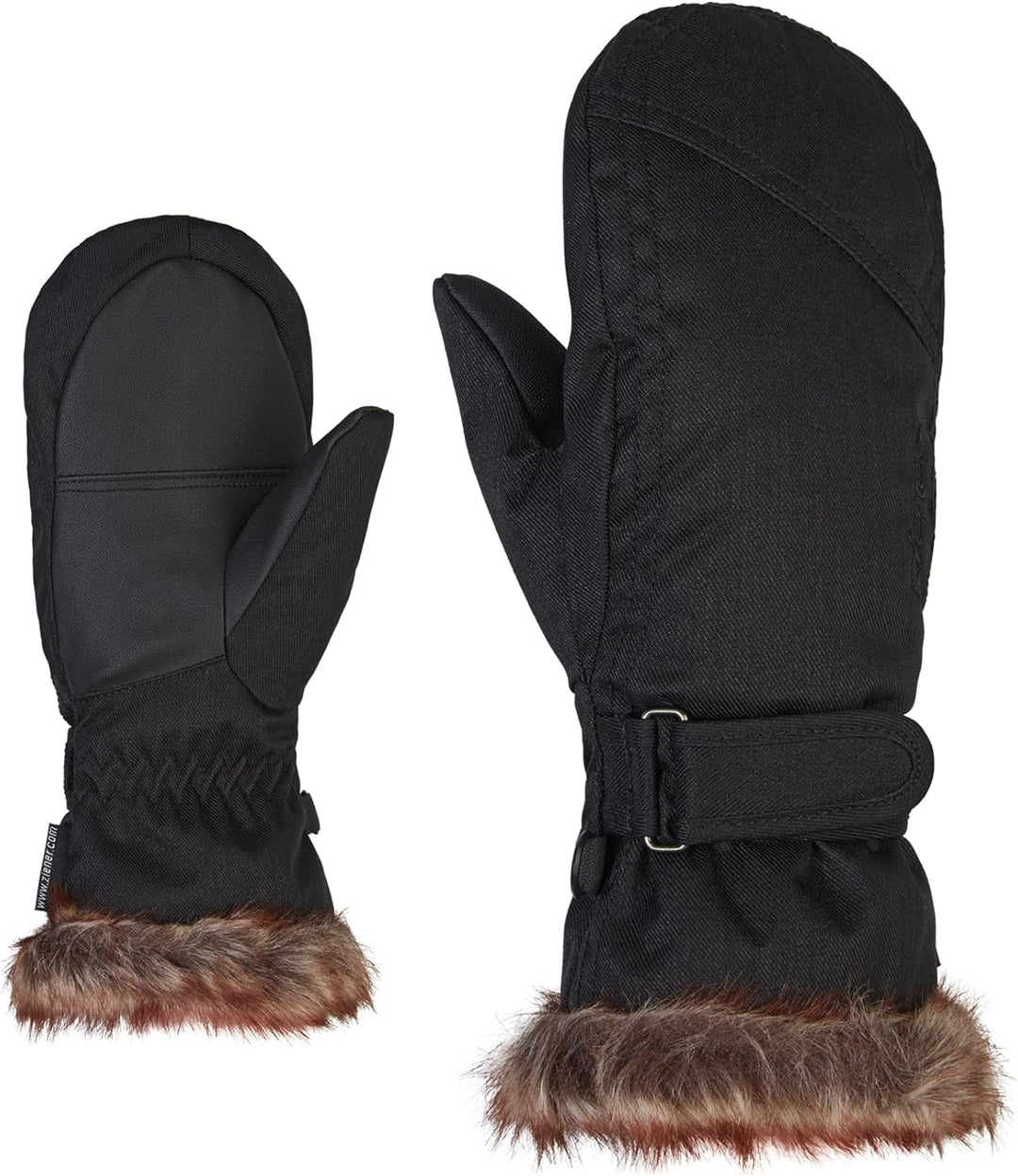 Ziener Mädchen LED Mitten Girls junior Ski-Handschuhe Wintersport, warm, atmungsaktiv 6.5 black-stru