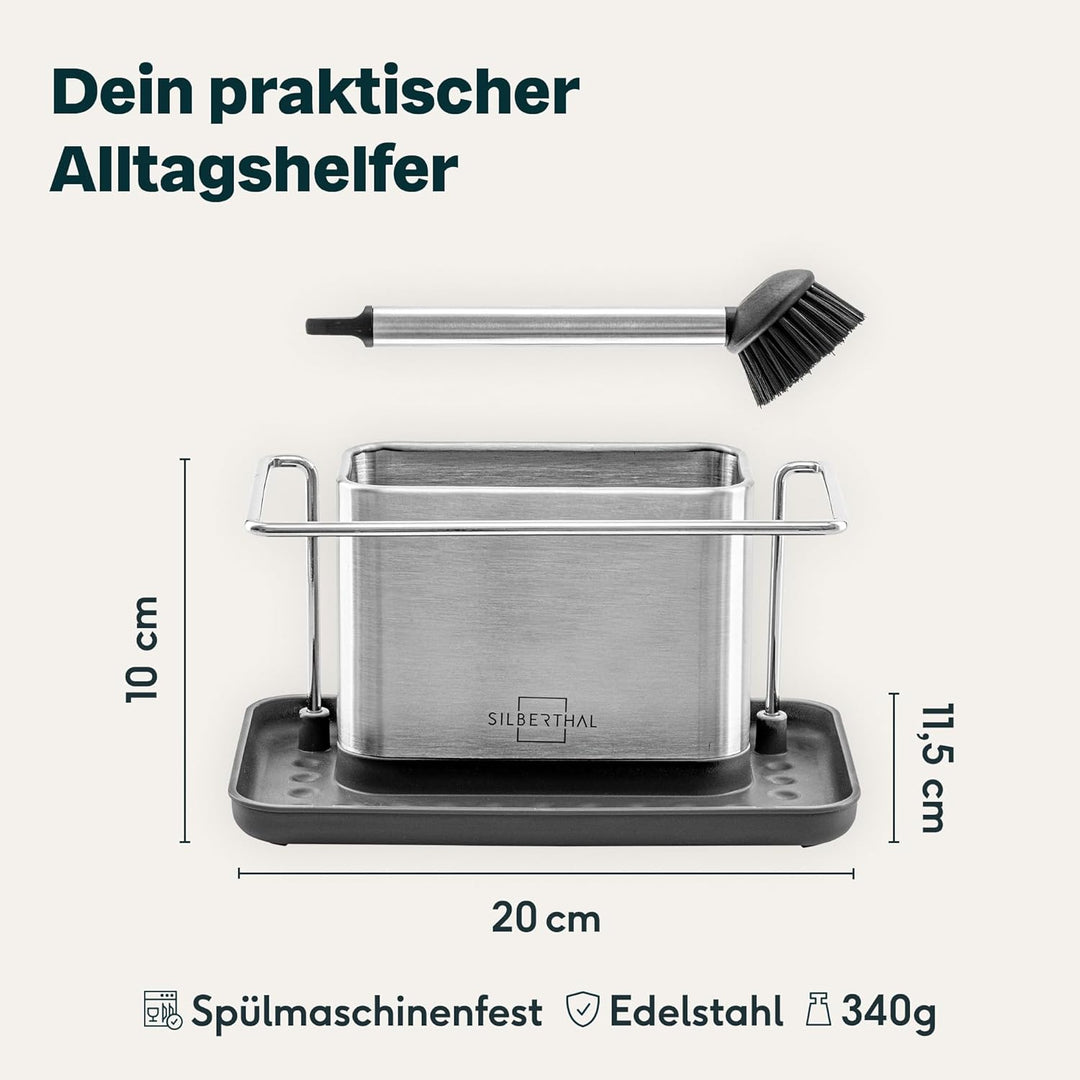 SILBERTHAL Spülbecken Organizer - Edelstahl - Für Spülmittel und Schwämme - Ordnung Küche, Spülbecke