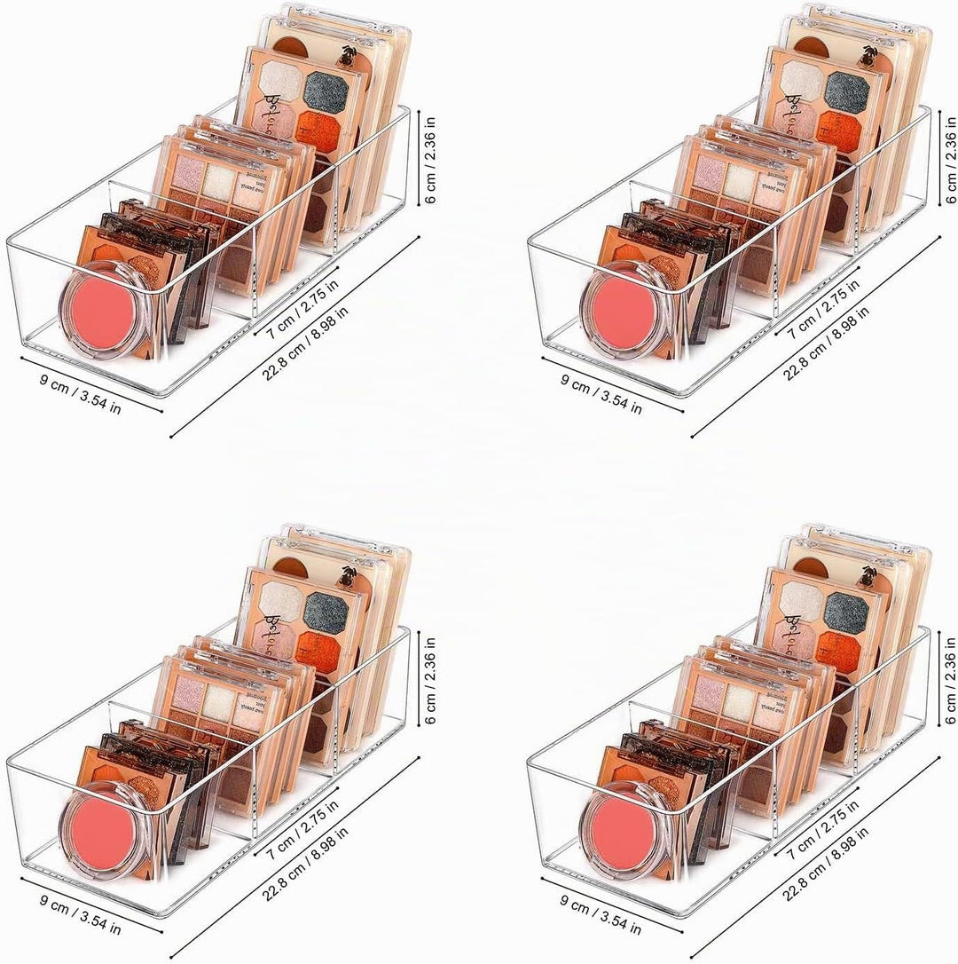 JessLab Acryl Organizer, 4er-Set Transparente Makeup Aufbewahrung für Schminktisch, Arbeitsplatte, B