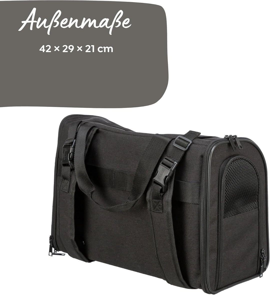 Trixie 2882 Rucksack Connor, 42 × 29 × 21 cm, schwarz/grau, schwarz/grau