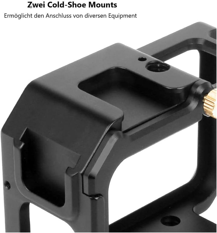 Schutzgehäuse Schutzrahmen Cage Passend für GoPro Hero 9, 10 &amp; 11 - Stabiler Cage mit 2 Hot-Shoe-Ans