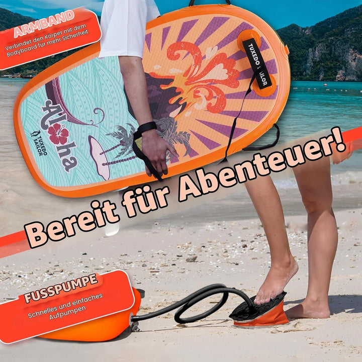 Tuxedo Sailor Aufblasbare Bodyboard Schwimmbrett Schwimmboard, Surfbrett Kinder und Erwachsene zum S